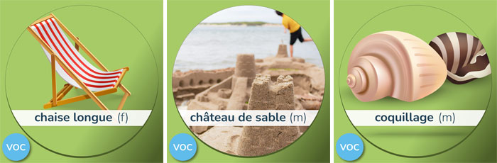 Chaise longue - Château de sable - coquillage